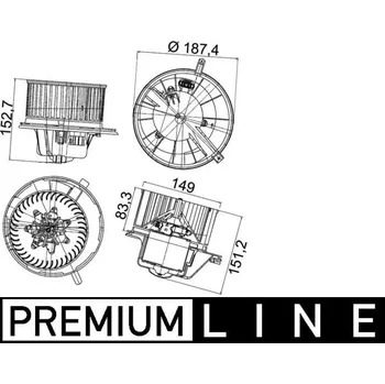 vnitřní ventilátor MAHLE AB 148 000P