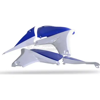 Radiator scoops with tank cover POLISPORT (pár) modrá Yam98/bílá