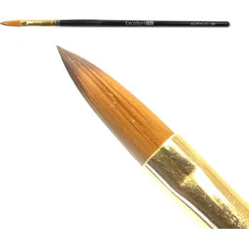 Umělecký štětec Štětec na akrylovou modeláž, přírodní vlas, č.8 - Excellent PRO (černá dřevěná rukojeť) (Štětec na akryl č. 8)