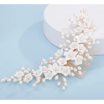 Souprava šperků B-TOP Hřeben do vlasů s perlami a květy