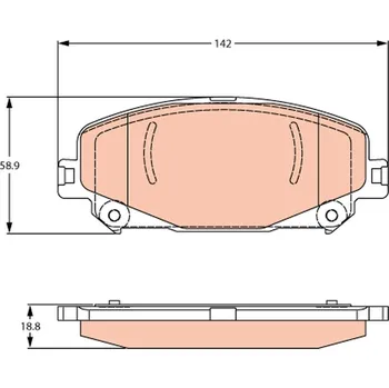 Brzdová destička Sada brzdových destiček, kotoučová brzda TRW GDB2268