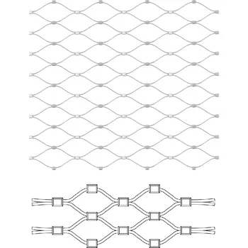Pletivo nerezová lanková síť, oko 50 x 50 mm, tl. 2 mm, AISI316 - lanková výplň 0,8 m x 5 m (š x d), průměr lanka 2 mm, délka sítě v nerozloženém stavu 5,82 m
