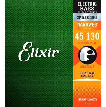 Struna pro kytaru a smyčcový nástroj Elixír ELIXIR 14777 Light, Long Scale struny pro pětistrunnou baskytaru