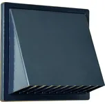 airRoxy PVSc 100 Plastová větrací mřížka 170x170 mm se stříškou, přírubou a klapkou, grafit černá