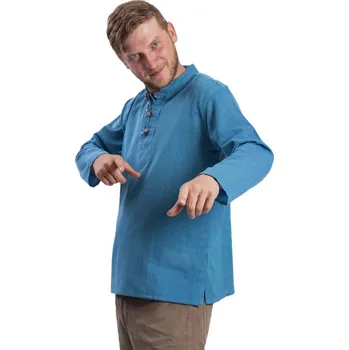 Pánská košile Košile Nepál / ETNO KURTA modrá 3XL