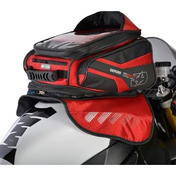 Zavazadlo na motocykl TANKBAG NA MOTOCYKL M30R, OXFORD OL246 - ANGLIE (ČERNÝ/ČERVENÝ, MODRÝ S MAGNETICKOU ZÁKLADNOU, OBJEM 30 L)
