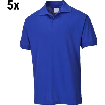 Pánské tričko G.Gastro (5 pieces) Men's Polo Shirt – Royal Blue - Size M - 65% Polyester/35% Cotton - Short Sleeve