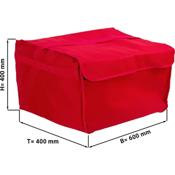 Pec na pizzu G.Gastro Pizza / termo taška pro koloběžku - na 8 rodinných pizz 60x40cm - červená