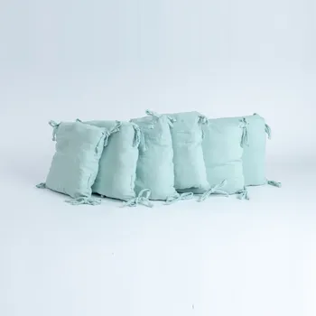 Tulimese Polštářkový mantinel do postýlky mentolový mušelínový VÝBĚR POČTU POLŠTÁŘKŮ: SOUPRAVA 8KS