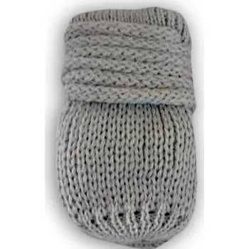 Módní doplněk Kojenecké rukavičky pletené, zimní - sv. šedé, Velikost koj. oblečení 56-68 (0-6 m)