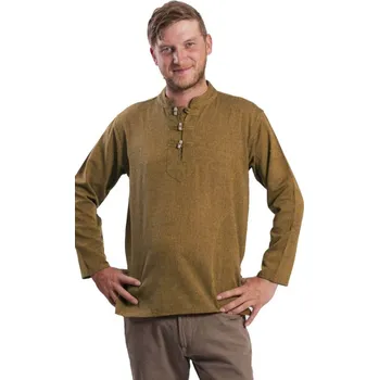 Pánská košile Košile Nepál / ETNO KURTA okrová 4XL