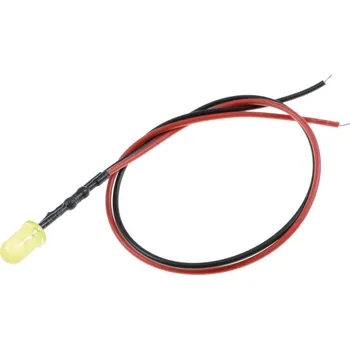 Dioda LED Dioda 5mm s rezistorem, 20cm, Žlutá difuzní 3-6 V DC
