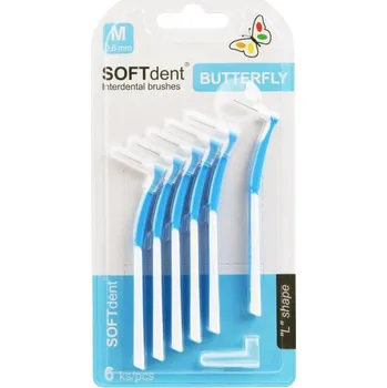 Mezizubní kartáček SOFTdent Butterfly M 0,6 mm 6 ks modré