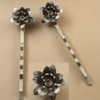 retro sponky do vlasů Květina