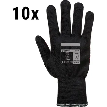 Pracovní rukavice G.Gastro (10 párů) PVC rukavice s nártem - černá/červená - velikost: XL