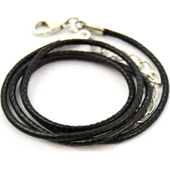 Šňůrka s karabinkou splétaná 45 cm, černá