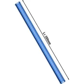 G.Gastro (50 Kusů) Skleněná brčka na pití v modré barvě - 20 cm - rovná - vč. nylonového čisticího kartáčku