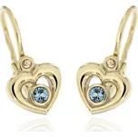 Zlatnictví U Kostela Dětské zlaté náušnice modrá srdíčka 427M 722823581