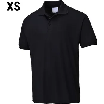 Pánské tričko G.Gastro Men's Workwear Polo Shirt – Black - Short Sleeve - Size XS - 65% Polyester / 35% Cotton