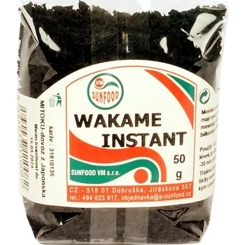 Sušená zelenina SUNFOOD VM s.r.o. Mořské řasy Wakame instant 50g Sunfood 4854