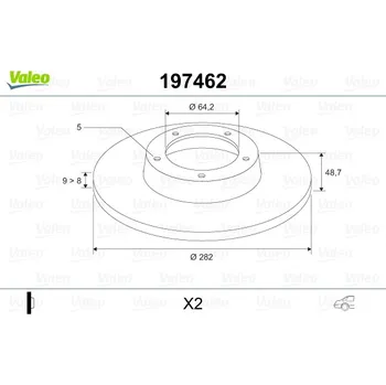 Brzdový kotouč Brzdový kotouč VALEO 197462