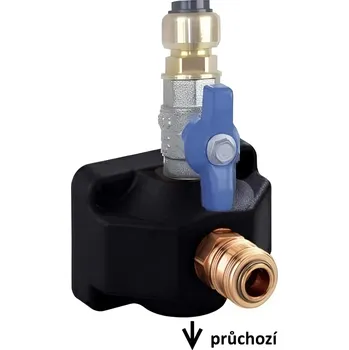 Vodovodní potrubí TECTITE Průchozí krabice pro rozvod vzduchu 22 mm + G1/2" s kohoutem - 1xRychlospojka