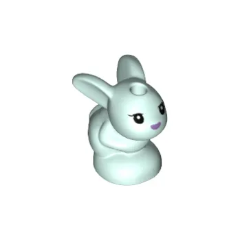 Party dekorace 18852pb03 Light Aqua Bunny / Rabbit, Sitting with Black Eyes (Světle modrý králíček / králík, sedící s černýma očima)