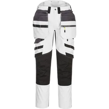 PORTWEST DX4 HOLSTER DX440 / Strečové kalhoty - bílá/šedá UK 32/EU 48