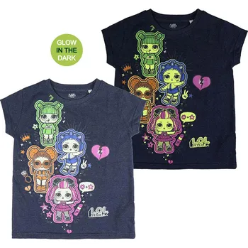 Dívčí tričko CERDA Dětské tričko L.O.L. Surprise světélkující šedé Velikost: 116 (6 let)