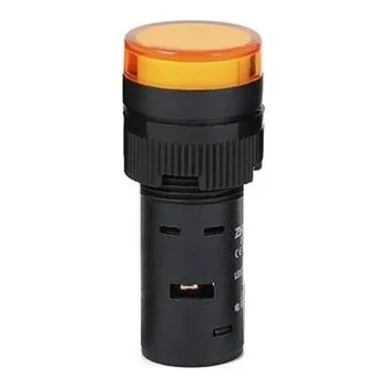 LED kontrolka 12V, AD16-16C, pro průměr otvoru 16mm Žlutá