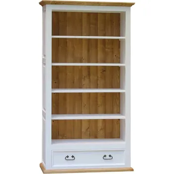 Komoda Knihovna SWEET HOME N2 z masivu Barevné provedení: Bílá - kaštan lak