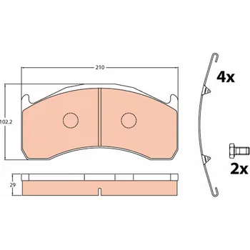 Brzdová destička Sada brzdových destiček, kotoučová brzda TRW GDB5089