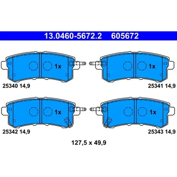 Auto-moto Sada brzdových destiček, kotoučová brzda ATE 13.0460-5672.2