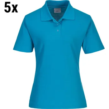 G.Gastro (5 pieces) Women's Workwear Polo Shirt – Water Blue - M - 65% Polyester/35% Cotton