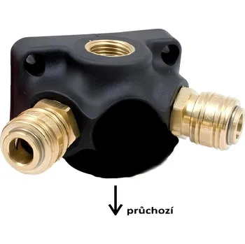 Vodovodní potrubí TECTITE Průchozí krabice pro rozvod vzduchu 2 x G1/2" - 2xRychlospojka