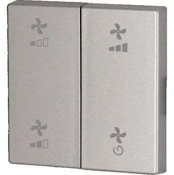 vypínač a zásuvka Kryt RF tlačítka 55x55mm s potiskem (Ventilace) Stříbrná matná | CWIZ-02/a3