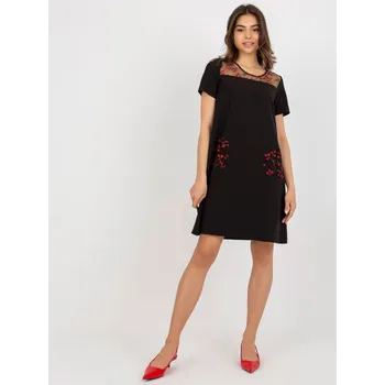 Dámské šaty Koktejlové minišaty s krajkou Lakerta černé EU velikost: S