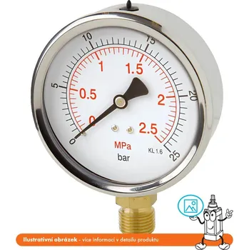 Příslušenství pro vysokotlaký čistič Pneumatics & Hydraulics Manometr robustní stranový 0/600 bar - 100 - 1/2"