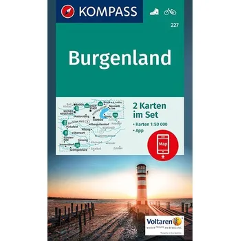 Burgenland, set 2 map (Kompass č. 227) - turistická mapa