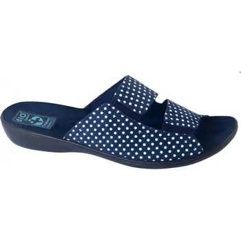 Dámské pantofle Dámské pantofle přezůvky ADANEX DIANA 23051 tm. modré puntíkované otevřená špička velikost: 38