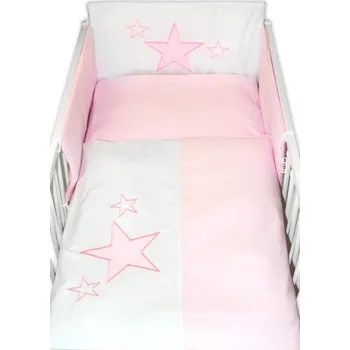 Příslušenství pro dětskou postel a kolébku Mantinel s povlečením Baby Stars - růžový, 120x90 cm, Velikost povlečení 135x100