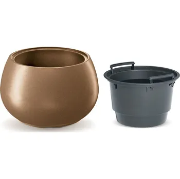 Prosperplast Květináč HEOS ECO WOOD s vkladem 37 cm - barva: naturo ECO