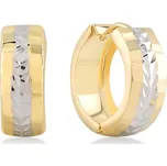 Lillian Vassago Kroužkové náušnice s gravírem, kombinované zlato 1,6 cm LLV06-GER192