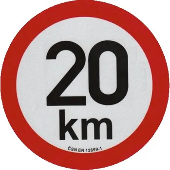 Příslušenství ke karavanu samolepka rychlosti REFLEXNÍ 20 km průměr 20 cm