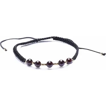 Náramek Granát náramek se Shamballa zapínáním obvod cca 16 až 25 cm