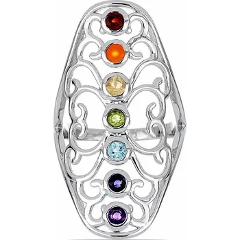 Přívěsek Čakrový prsten filigrán rhodiované stříbro Ag 925 54 mm (US 7), 6,1 g