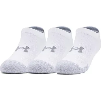 Dětské nízké funkční ponožky Under Armour HEATGEAR NO SHOW 3PK K bílé 1346754-100 - S | UK 3,5 | US 4