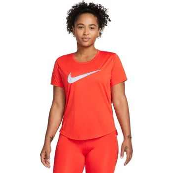 Dámské oblečení Dámské funkční tričko s krátkým rukávem Nike W NK ONE DF SWSH HBR SS W oranžové DX1025-633 - M | UK 7,5 | US 10