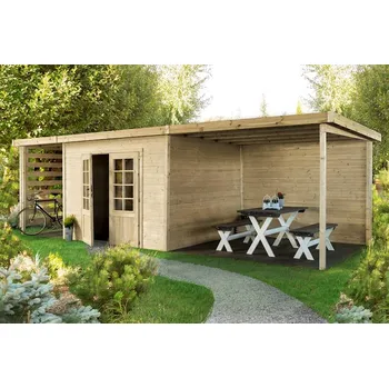 Zahradní domek Terasa STOCKHOLM, 2,72x2,72m - přírodní