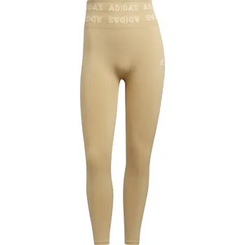 Dámské legíny Dámské kompresní 7/8 legíny s vysokým pasem adidas AEROKNIT 78 T W hnědé GV5115 - XS | UK 11 | US 11,5